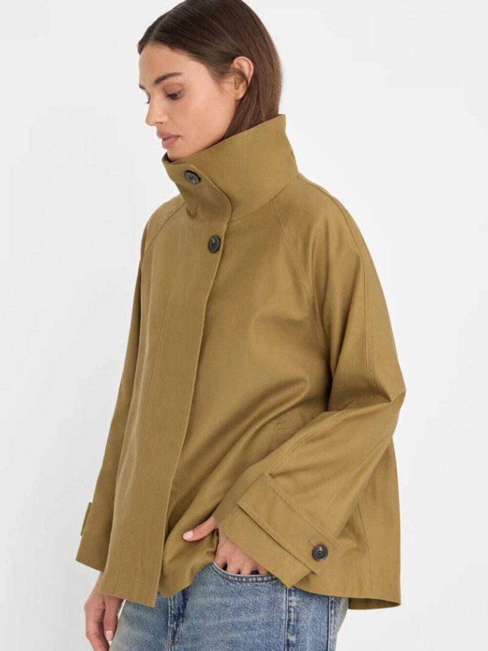 NWT Good American Funnel Neck Trench S